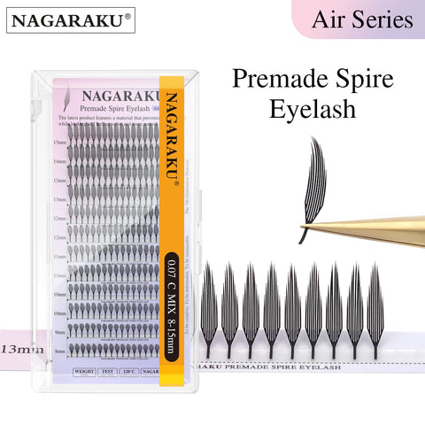 NAGARAKU Extensiones de pestañas Premade Spire Lash