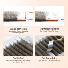 NAGARAKU Extensiones de pestañas color marrón 3D W