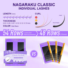 Pestañas individuales NAGARAKU Clásicas Mix — 54 líneas