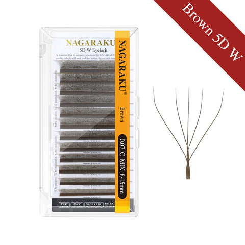 NAGARAKU Extensiones de pestañas color marrón 5D W