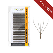 NAGARAKU Extensiones de pestañas color marrón 5D W